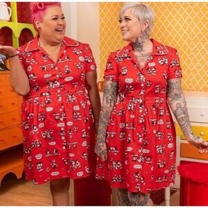 Disney Retro Dapper Disneyland Loungefly Stitch Shoppe Flared Dress Size Medium